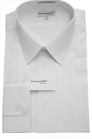 Men's 100% Cotton. White Lay-Down Collar Formal Tuxedo Shirts Big & Tall sizes.
