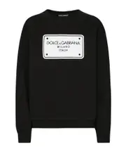 Dolce Gabbana DG Logo Tag Crewneck Sweatshirt IT50,IT48 black