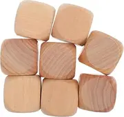 MOLUCKFU 8pcs Blank Dice Unfinished Wood Craft Cubes Wood Blocks Dados Blank Wooden Dice Blank Board Game Euchre Cube The Cube Unfinished Wooden House Shaped Blocks Farkle Dices Blank Die