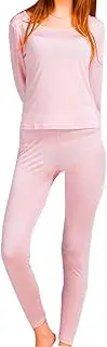 [Grenasasilk] Women's Thermal Underwear Sets Knit Silk Long Johns for Women Base Layering Sets