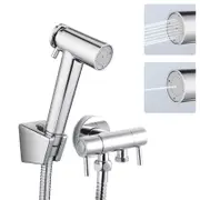 ACA Bath 2-Mode Round Handheld Toilet Bidet Sprayer Cistern Cock Kit Chrome