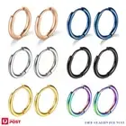 3 Pairs Huggie Hoop Earrings Surgical Steel Cartilage Helix Lobes Hinged Sleeper