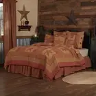 Primitive Luxury King Quilt Red Patchwork Ninepatch Bedroom Decor VHC Brands