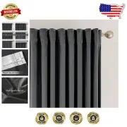Luxurious Dark Grey Velvet Curtains - 52x96, Thermal Insulated Light-Filtering