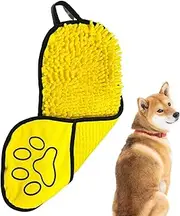 Dog Drying Towel, Absorbent Quick-Drying Towel, Washable Puppy Robe, Ideal for Drying Dogs and Cats After Bath, Pet Bathing Accessories, 21.65x7.87x0.79 inch, Blue Yellow Grey