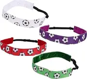 [SUPVOX] 4pcs Sweatbands Headband Sports Hair Accessories for Women Football Hair Bands Sweatbands Sweat Football Headband Women Band Sport Elastic Head Sweat Workout Running Fabric