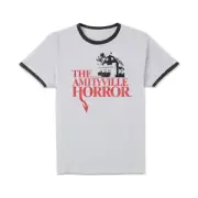 The Amityville Horror Vintage Logo Unisex Ringer T-Shirt - White/Black