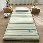 Japanese futon Mattress, Padded, Portable and Foldable, Soft and Comfortable, Ideal for Dormitory, Camping and Travel.(Green,120x200x5cm)