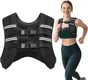 Ragebby Weighted Vest, 6lb/8lb/12lb/16lb/20lb/30lb for Men, Women with Reflective Stripe, Weight Vests Adjustable for Workout, Strength Training, Running, Fitness, Muscle Building, Weight Loss