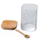 Storage Jar Sealed Multifunctional Thicker Glass Food Container with Spoon