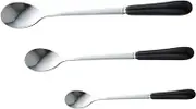 BESTOYARD 3 Piece Set of Fashionable Stainless Steel Dessert Spoons Ceramic Handles Long Handles for Easy Mixing and Stirring