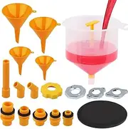SEDY 19-Pieces No Spill Coolant Filling Funnel Kit, Spill Proof Radiator Funnel Bleeder with Adapters.General-Purpose