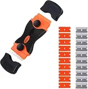 Razor Blade Scraper,2-in-1 Car Scraper Tool with 10 pcs Plastic Safety Blades and 10pcs Carbon Steel Blades-Purpose Cleaning Razor for Decals, Stickers, Caulk, Adhesive, Paint Removal
