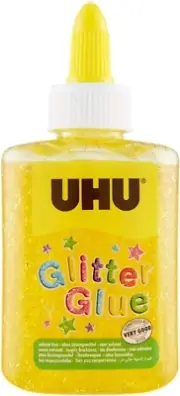 Solvent-Free Glitter Glue Bottle 88Ml, Yellow, (33-49970)