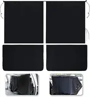 Car Divider Curtain Sun Shade, 1pc Removable Front Rear Seat Car Curtains and 2pcs Magnet Square Car Side Curtains Blackout Privacy Shades for Car Camping