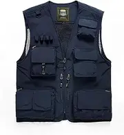 [Hbufnha] Fishing Vest Outdoor Work Vests Unisex Hunting Travel Photography Safari Multi Pockets