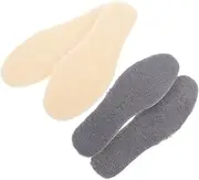 minkissy 2 Pairs Winter Boot Insoles for Men and Women Warm Comfortable and Cushioned Inserts with Thermal Insulation for Casual Shoes and Work Boots Grey