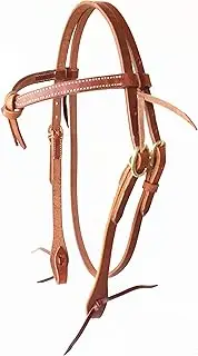 Amish Made USA Tack Horse Saddle Bridle Western Leather Headstall Brass 78RT02