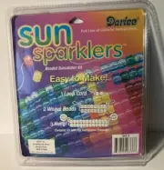 Darice Sun Sparklers~ Beaded Suncatcher Kit -Religious Fish & Cross -Makes 2