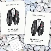 Classy Groomsmen Proposal Card Set | Will you be my Groomsman Card | Groomsman Invitation Request (Set of 6)