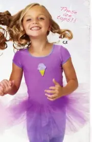 NWT Tutu Cap Slv Top ice cream cone motif Orchid/Peri Spandex Ballerina fun Chld