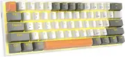 60% Mechanical Keyboard, E-YOOSO Blue Switches Mechanical Gaming Keyboard Wired with LED Backlit, Ultra-Compact 60 Percent Computer Keyboard for Windows (White Grey)