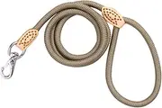 VERDANVERSE 1.25M Leather Dog Training Leash Heavy Duty Climbing Rope with Sturdy Metal Clasp Beige for Active Dogs and Adventures
