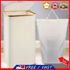 Foldable Large Laundry Hamper with Lid & Inner Bag Bathroom Accessories (Beige)