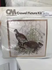 CM Columbia Minerva Crewel Picture Kit Hallmark Design Bob White Quail New