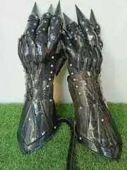 Medieval Black Gauntlet Pair Accents Knight Crusader Steel Gauntlet Gloves Armor
