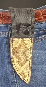 Rattlesnake skin Sheath full tang knifes vertical knifes holster horizontal 6"