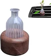 Car Decorative Vase Flower Arranger, Wooden Car Vase, Dashboard Plant Holder, 11.4/10.3/3.7cm, Space-Saving Design, Multi-Purpose, for Air Plants, Fresh Flowers, Or Decorative Greenery