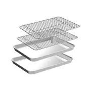 Small Baking Sheet with Rack Set 2 Small Cookie Sheets + 2 Small Baking Racks...