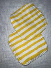 Baby Washer/mini Burp Cloth .new Handmade Yellow And White Stripe