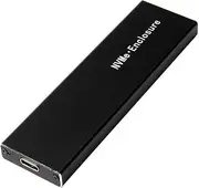 M.2 NVMe SSD Case NVME SSD Enclosure Type-C face M.2 NVMe Hard Disk Case Al num Alloy External Hard Drive Case with Cable Black One Size