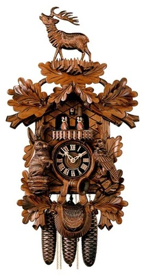 Cuckoo Clock Hunting Clock, standing Deer HO 86248/8T NEW