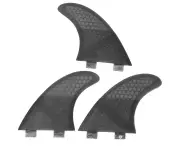 3Pcs/ Set Glass Fiber Surfboard G3/G5 Fins Surfing Stand Up Paddle Fin Thruster (Black)