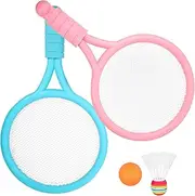 KOMBIUDA 1 Set Portable Badminton Set for Rackets Balls Lightweight Sports Equipment Improves Hand Eye Coordination Parent Bonding