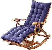 Zero Gravity Lounge Chair, Garden Chairs Rocking Chair,Multifunctional Nap Chair, with Foot Massage Wheel Foldable Cotton Cushion,Adult Easy Chair Bamboo Balcony Lounge Chair Lounge Chair (Color : D