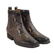 Zodiac Women's Size 8.5 or 9.5 Leather Square Toe Chelsea Boot Snake Print Brown