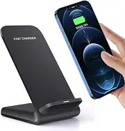 Wireless Charger 20W max Fast Wireless Charging Stand Compatible with iPhone 14 15 16 Pro Max/13 Pro/12/11/XS max/Xs/XR/8, Samsung Galaxy S24/S23/S22/S21/S20/Note 20 and More Phones (NO AC Adapter)
