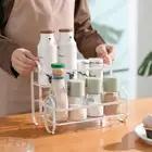 Spice Rack 2 Tier Double Layer Metal Organization Cup Lotion Liquid Cans