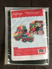 New Craftways DIY Cross Stitch PEPPERMINT Express Coasters With Holder 570155