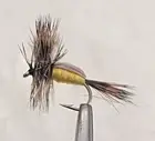 YELLOW HUMPY FLY FISHING DRY TROUT FLIES 6 x SIZE #12