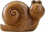 HOOTNEE Wooden Snail Statue Chic Snail Modeling Decor for Home Desktop Ornament Craft Creative Adornment Present for Rustic and Farmhouse Styles