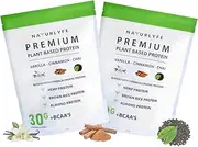 Naturlyfe Premium Plant Based Protein Powder Value Pack 1060g, Organic ingredients, Vanilla-Cinnamon-Chai flavour, Natural