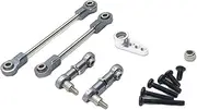 IOIUSKKU Steering Link Rod Pull Rods Servo Links Linkage 28T Servo Arm for 1/28 Wltoys K969 RC Car Parts Metal Rear Ball Joint, Titanium Color