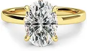 [VISDIV] 3CT Sterling Silver Engagement Rings AAAAA Cubic Zirconia CZ Wedding Promise Bands For Women Oval Solitaire Simulated Diamond Silver/Gold Size 5-10