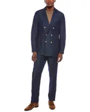 Brunello Cucinelli 2pc Wool & Linen-Blend Suit with Pleated Pant