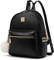 [PINCNEL] Mini Backpack Women Leather Small Backpack Purse for women Travel Backpack Cute Bookbags Ladies Satchel Bags(Black), Black, Travel Backpacks